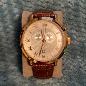 Akribos XXIV-Leather Band Watch